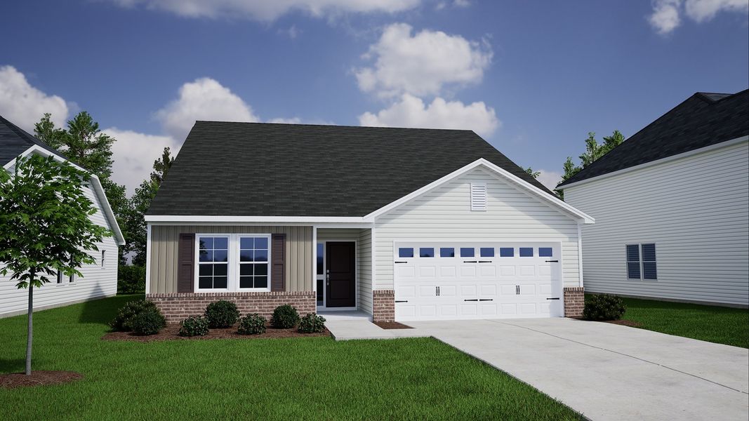 Representative exterior photo of a completed home built from the Gwinnett - Genesis Value Collection by Mungo Homes in Killians Crossing, Blythewood, SC (Image 18).