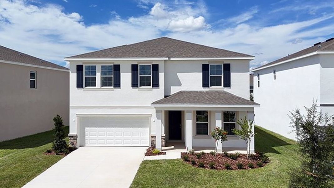 Representative exterior photo of a completed home built from the Hemingway by D.R. Horton in Sandal Key, Weeki Wachee, FL (Image 1).