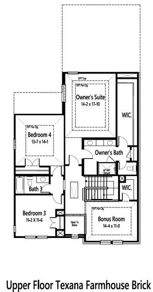2D floor plan layout for the Hickory by Cambridge Homes in Lake Park, Rowlett, TX (Image 6).