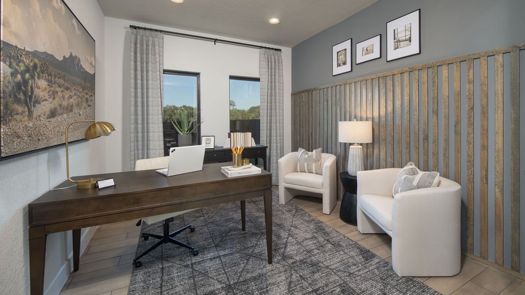 Furnished interior view inside a new home in Parkside on the River West, Georgetown (Image 6).