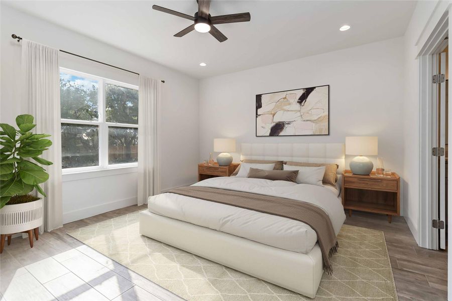 Primary bedroom with virtual staging Primary bedroom with virtual staging