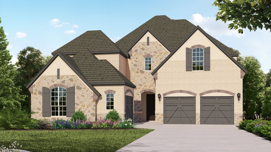 Plan 609 Elevation D with Stone