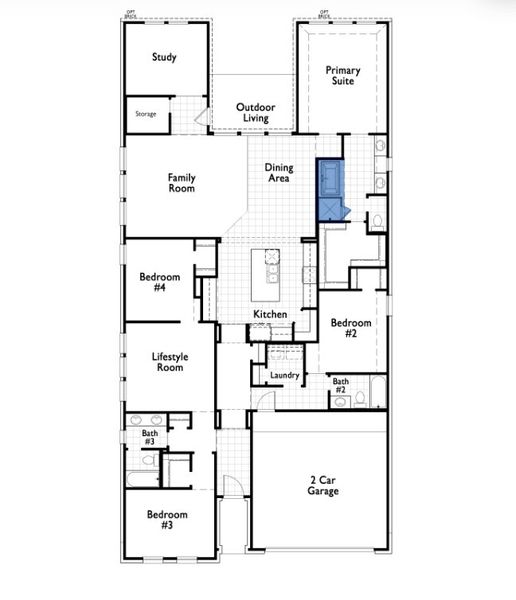 2D floor plan layout for the Fordham by Highland Homes in Ridgeline, McKinney, TX (Image 26). 2D floor plan layout for the Fordham by Highland Homes in Ridgeline, McKinney, TX (Image 26).