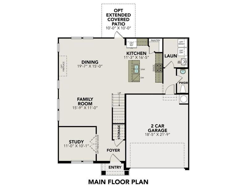 2D floor plan layout for the The Murray I by Davidson Homes LLC in Comanche Ridge, San Antonio, TX (Image 3).
