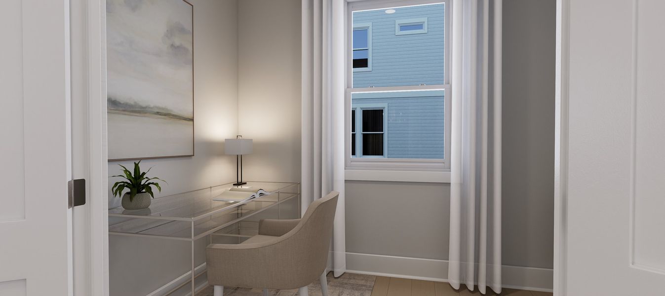 Representative furnished interior of a home built from the Willow by Baker Residential in Atwater Station - Village Collection, Fuquay Varina (Image 11).