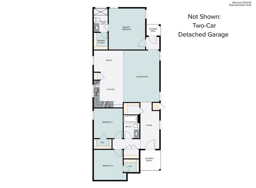 2D floor plan layout of this home in Casetta Ranch, Kyle, TX (Image 3).