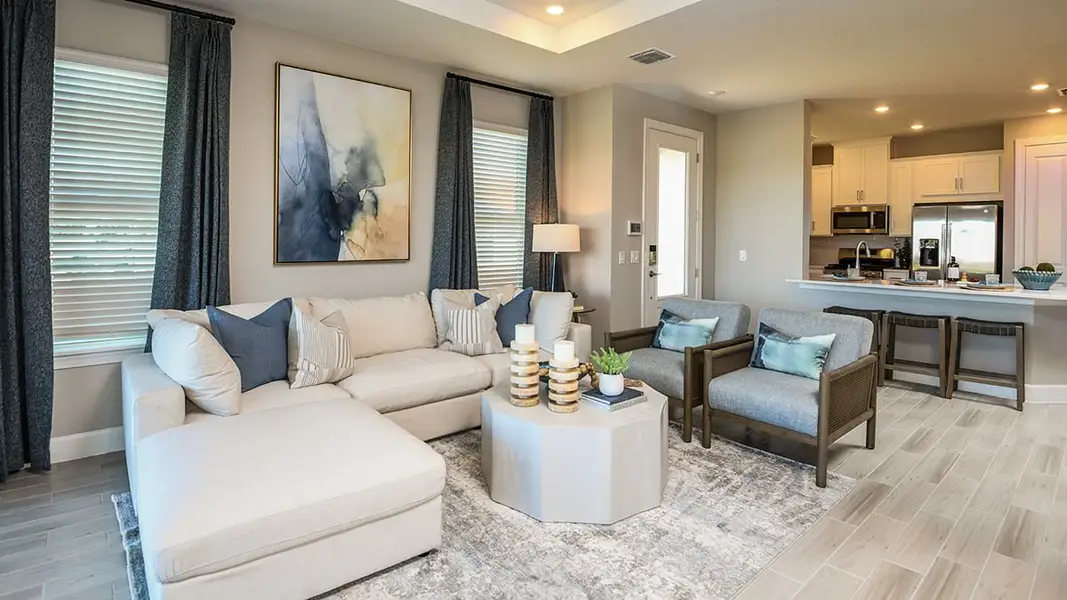 Furnished interior view inside a new home in Center Lake Ranch Community Group Page, St. Cloud (Image 14). Furnished interior view inside a new home in Center Lake Ranch Community Group Page, St. Cloud (Image 14).