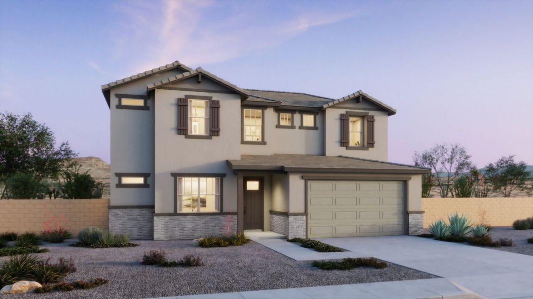 Representative exterior photo of a completed home built from the Slate by Mattamy Homes in Montelena, Marana, AZ (Image 21).