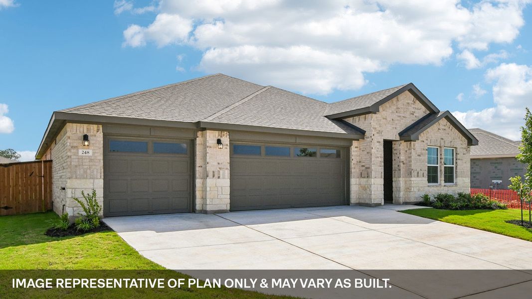 Representative exterior photo of a completed home built from the The Courtland by D.R. Horton in Riverview, Georgetown, TX (Image 2).