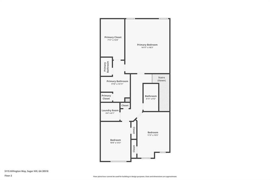 2D floor plan layout of this home in , Sugar Hill, GA (Image 4).