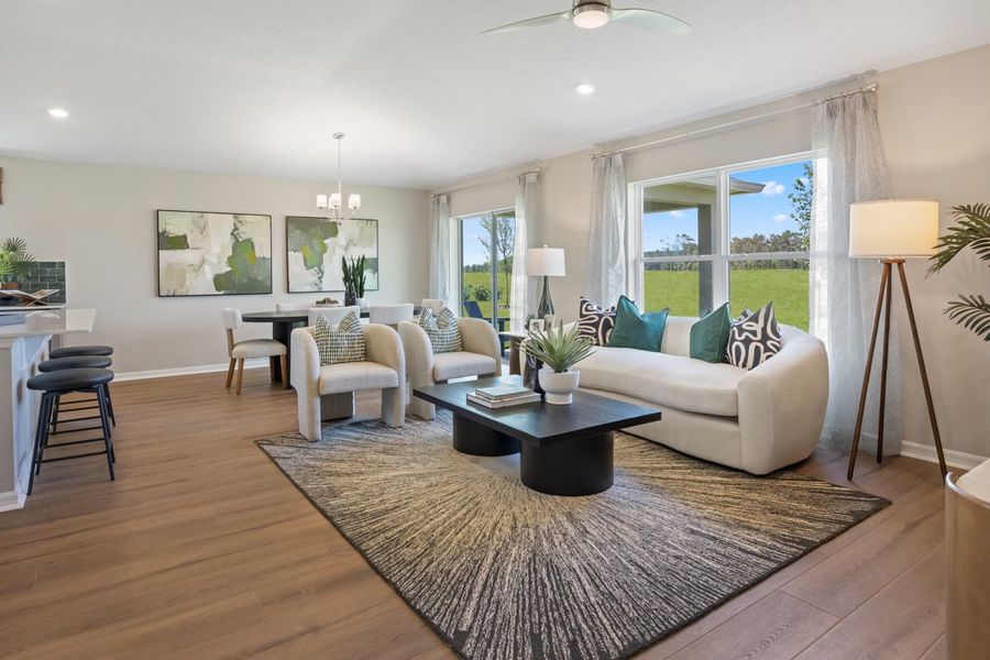 Representative furnished interior of a home built from the 1707 Modeled by KB Home in Canoe Creek Reserve III, St. Cloud (Image 6). Representative furnished interior of a home built from the 1707 Modeled by KB Home in Canoe Creek Reserve III, St. Cloud (Image 6).