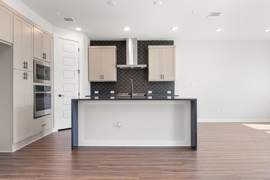Furnished interior view inside a new home in Terrace Collection at Lariat, Liberty Hill (Image 12). Furnished interior view inside a new home in Terrace Collection at Lariat, Liberty Hill (Image 12).