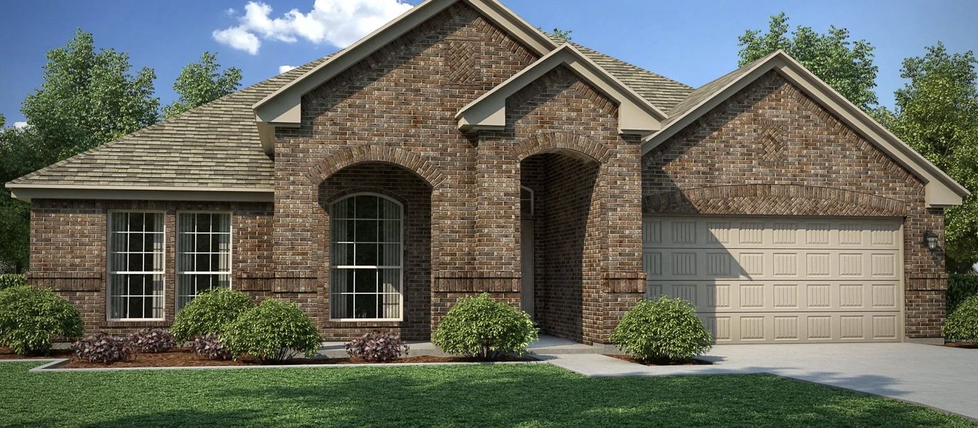 Representative exterior photo of a completed home built from the McKinley II by Cheldan Homes in Terra Vista, Springtown, TX (Image 1). Representative exterior photo of a completed home built from the McKinley II by Cheldan Homes in Terra Vista, Springtown, TX (Image 1).