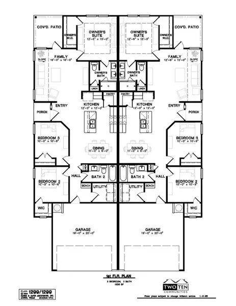 2D floor plan layout for the Duplex 1299 by TwoTen Communities in Emma Park, Buda, TX (Image 4). 2D floor plan layout for the Duplex 1299 by TwoTen Communities in Emma Park, Buda, TX (Image 4).