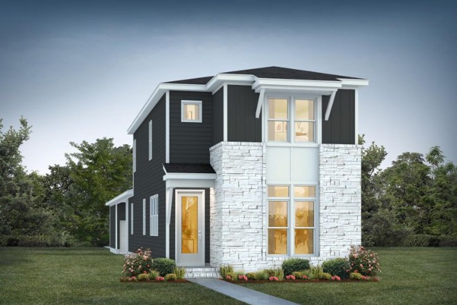 Representative exterior photo of a completed home built from the Alder C by Homes by Dickerson in Chatham Park, Pittsboro, NC (Image 1). Representative exterior photo of a completed home built from the Alder C by Homes by Dickerson in Chatham Park, Pittsboro, NC (Image 1).
