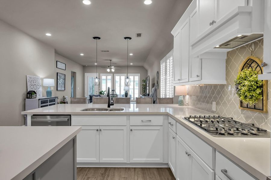 Furnished interior view inside a new home in Grand Central Park 45', Conroe (Image 4).