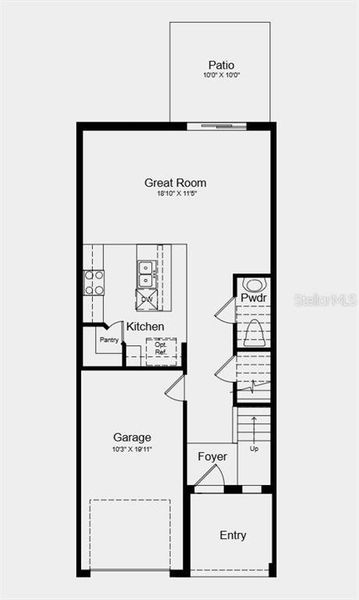 2D floor plan layout of this home in Waterstone, Groveland, FL (Image 3).