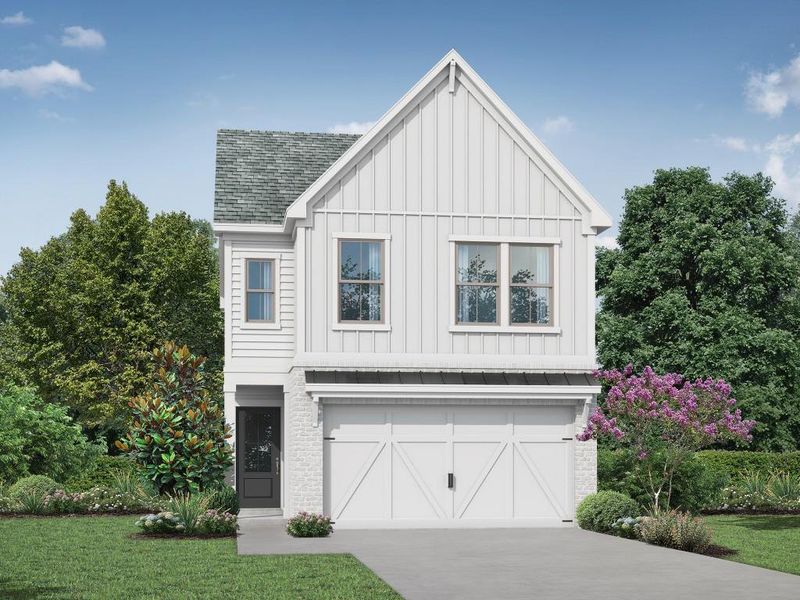 Front exterior of a new home in , Lawrenceville, GA, highlighting curb appeal (Image 1). Front exterior of a new home in , Lawrenceville, GA, highlighting curb appeal (Image 1).