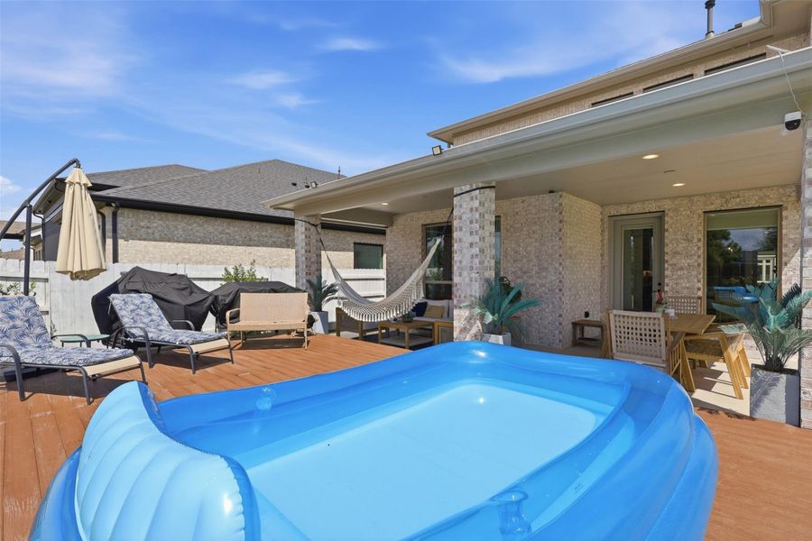 Exterior details and patio area of a home in Elyson, Katy (Image 3). Exterior details and patio area of a home in Elyson, Katy (Image 3).