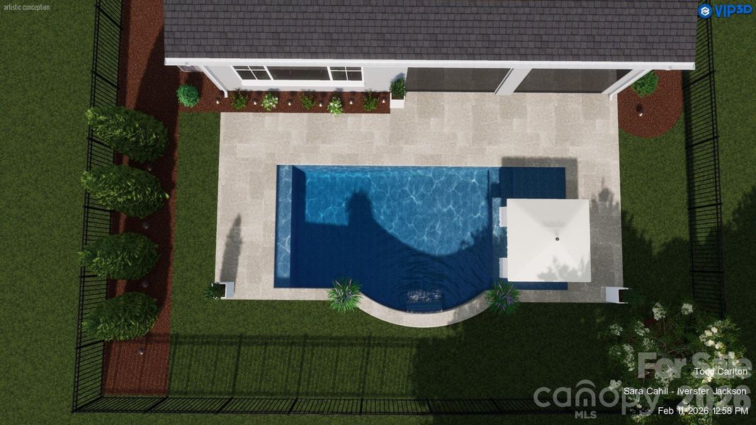Pool Rendering- follows Impervious per Town of Huntersville