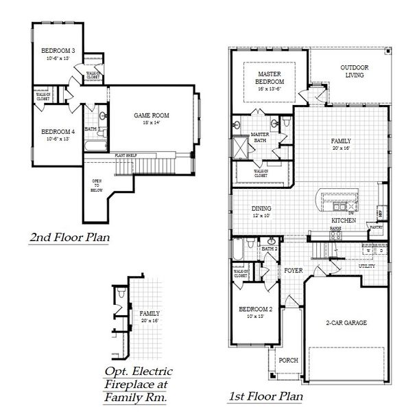 2D floor plan layout for the Peyton by Chesmar Homes in The Grove at Blackhawk, Pflugerville, TX (Image 3).