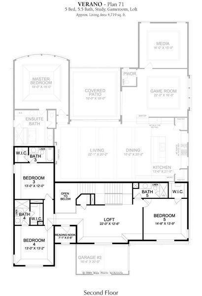 2D floor plan layout for the Verano by Landon Homes in Fields - Brookside North, Frisco, TX (Image 4). 2D floor plan layout for the Verano by Landon Homes in Fields - Brookside North, Frisco, TX (Image 4).