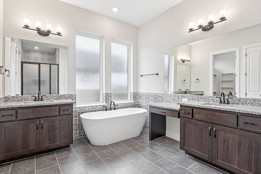 Furnished interior view inside a new home in Village at Three Oaks, Seguin (Image 17). Furnished interior view inside a new home in Village at Three Oaks, Seguin (Image 17).