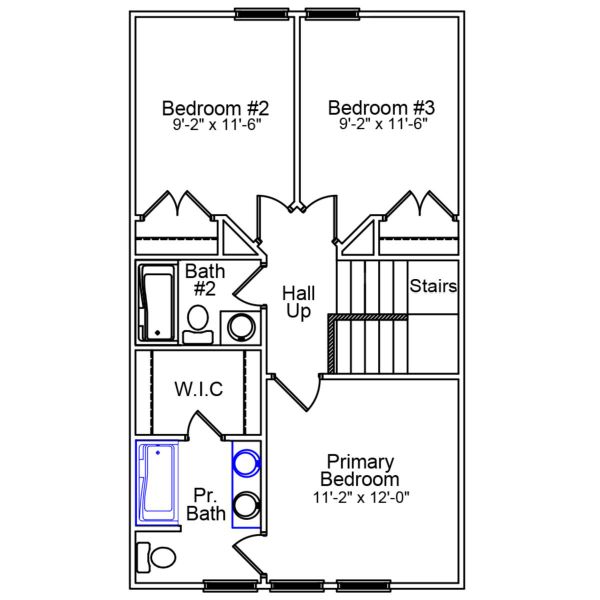 2D floor plan layout of this home in Padgett Commons, Hopkins, SC (Image 3).