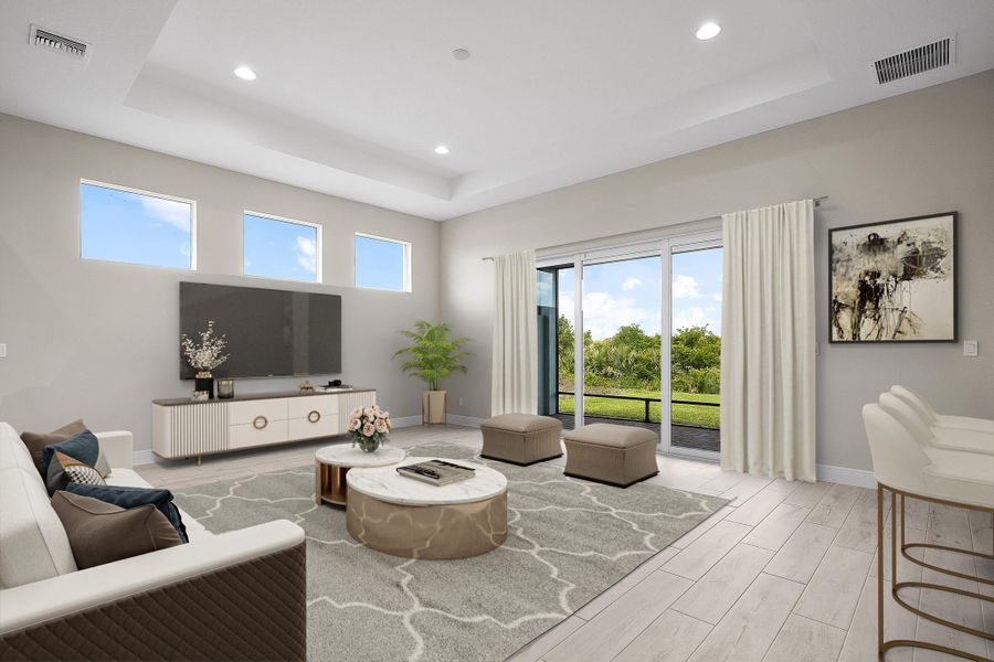 Great Room Virtually Stage | 12471 SW Sunrise Terrace:Great Room Virtually Stage | 12471 SW Sunrise Terrace