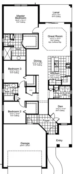 2D floor plan layout of this home in Vicenza, Nokomis, FL (Image 4).