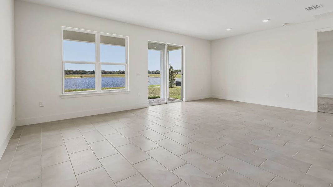 Longleaf Floor Plan Living Area by DRB Homes in Lakeside at Satilla in New Homes St. Cloud