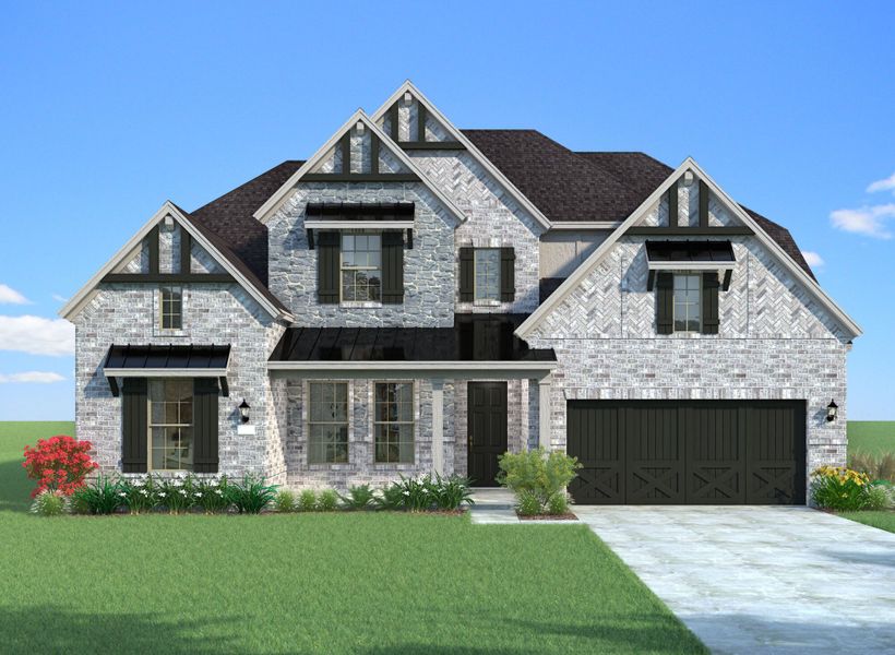 Representative exterior photo of a completed home built from the Dorian by Mattamy Homes in Villages of Creekwood, Frisco, TX (Image 2). Representative exterior photo of a completed home built from the Dorian by Mattamy Homes in Villages of Creekwood, Frisco, TX (Image 2).