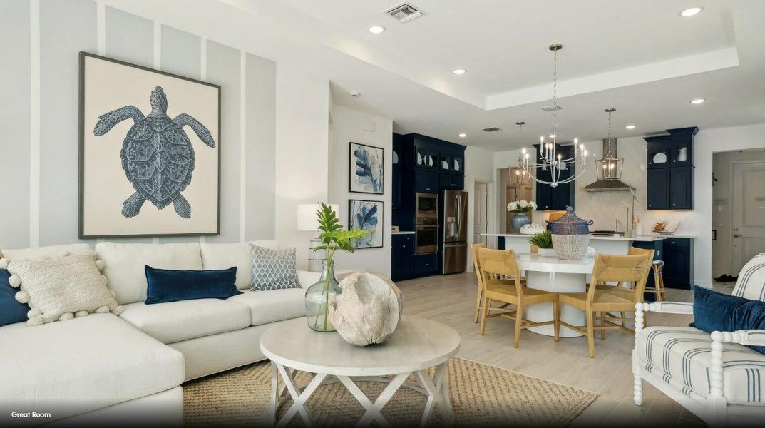 Furnished interior view inside a new home in K. Hovnanian's® Four Seasons at Lakes of Cane Bay, Summerville (Image 7).