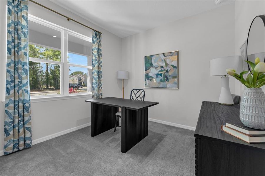 Furnished interior view inside a new home in Covered Bridge at Liberty Bluff, Haines City (Image 18). Furnished interior view inside a new home in Covered Bridge at Liberty Bluff, Haines City (Image 18).