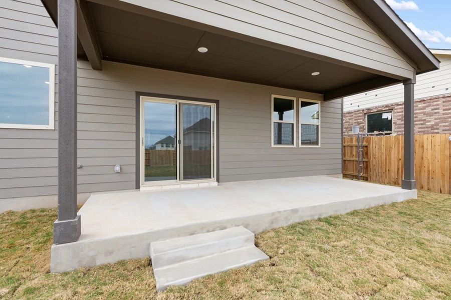 Exterior details and patio area of a home in Patterson Ranch, Georgetown (Image 23).
