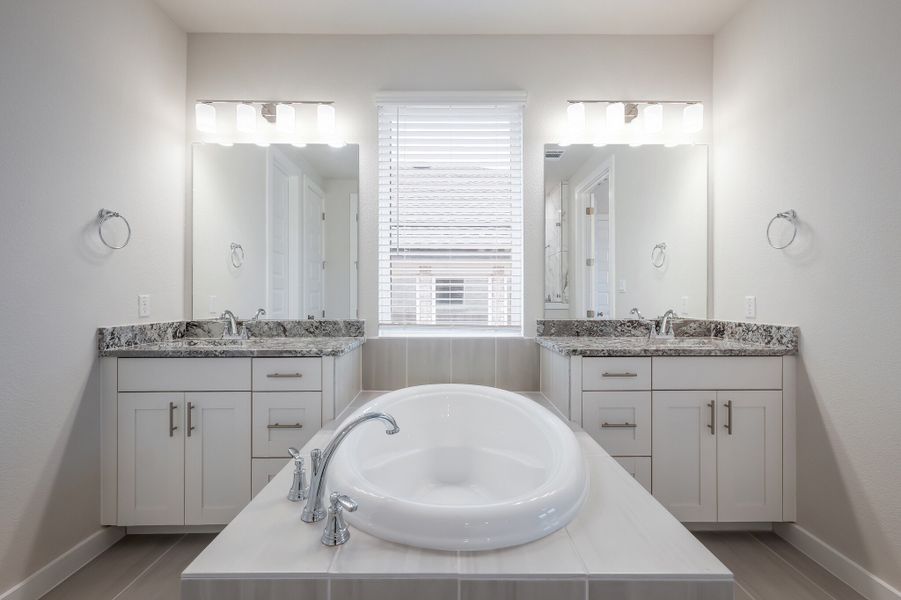 Representative furnished interior of a home built from the Englewood by Scott Felder Homes in Prominence, San Antonio (Image 12).