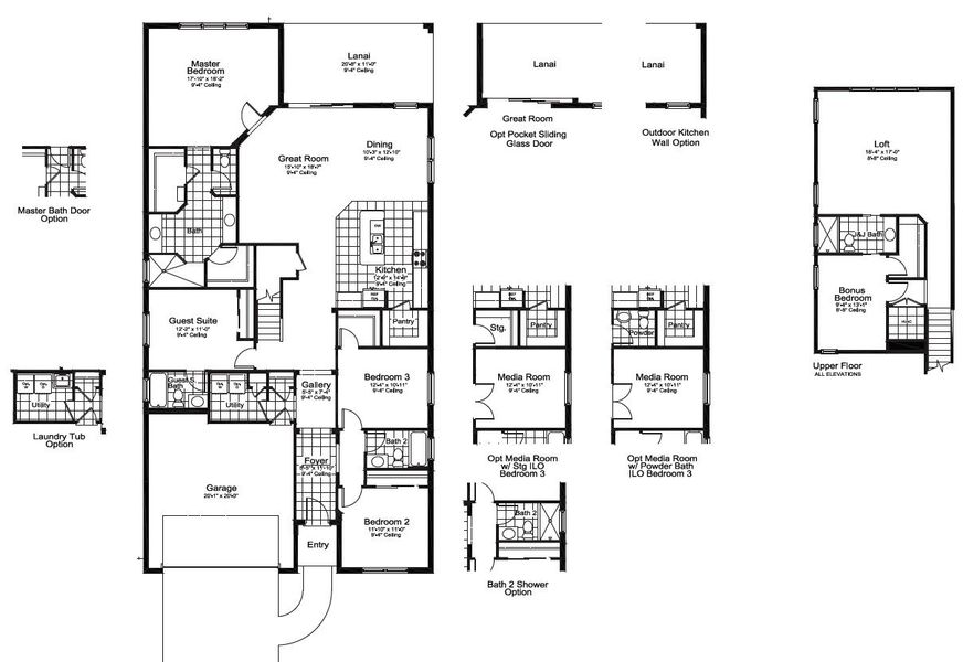 2D floor plan layout for the Summit by Neal Communities in Boca Royale Golf & Country Club at Wellen Park, Englewood, FL (Image 3).