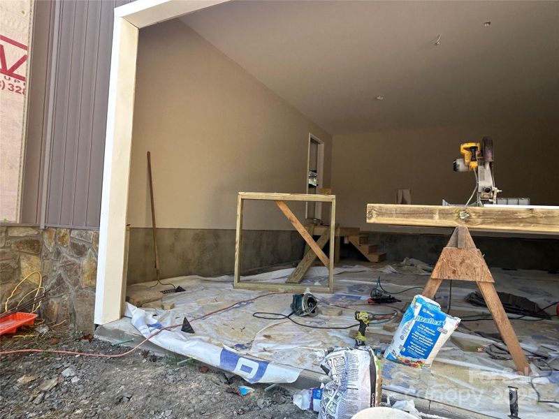 Oversized 2 car garage with attic