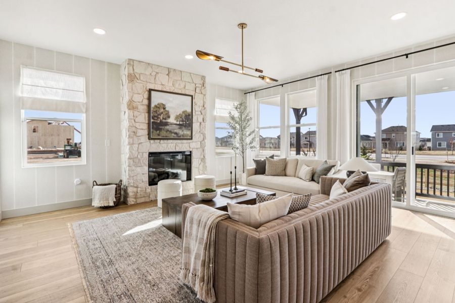 Furnished interior view inside a new home in Trailside, Timnath (Image 8).