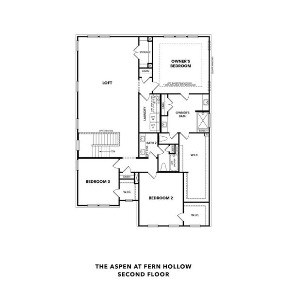 2D floor plan layout for the The Aspen A by Davidson Homes LLC in Fern Hollow, Buford, GA (Image 3). 2D floor plan layout for the The Aspen A by Davidson Homes LLC in Fern Hollow, Buford, GA (Image 3).