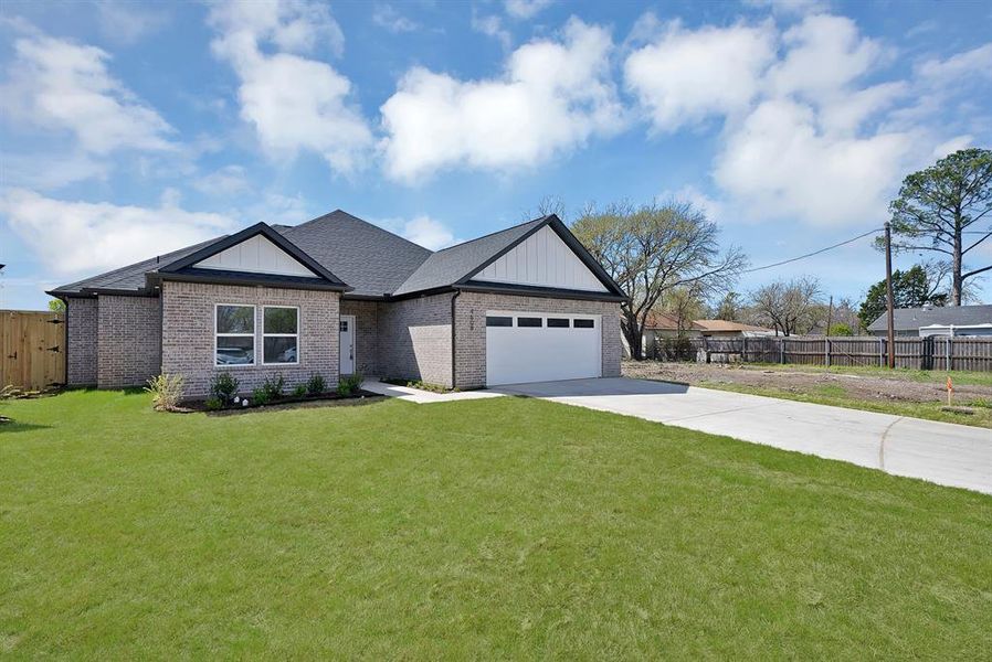 Front exterior of a new home in , The Colony, TX, highlighting curb appeal (Image 20).