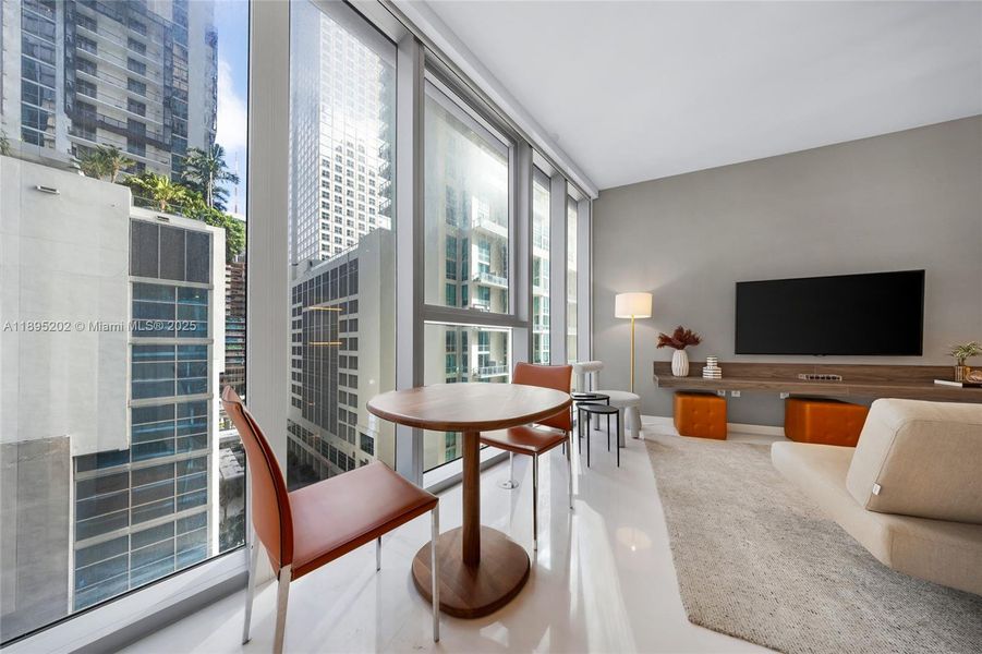 Furnished interior view inside a new home in Aston Martin Residences, Miami (Image 25).