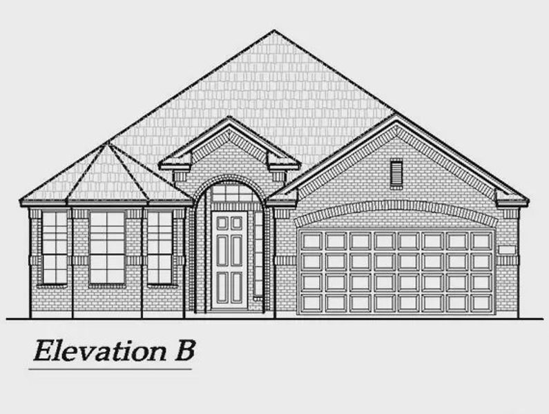 Exterior rendering of this home design in Las Lomas 50's, Forney, TX (Image 8).