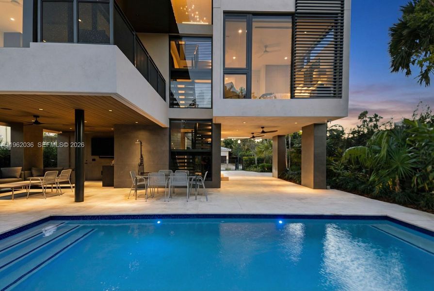 Exterior details and patio area of a home in , Miami Beach (Image 28). Exterior details and patio area of a home in , Miami Beach (Image 28).