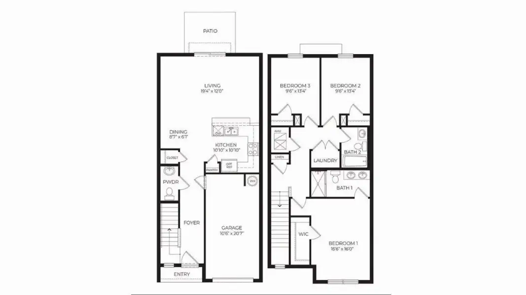 2D floor plan layout of this home in Atria at Ridgewood Lakes, Davenport, FL (Image 3). 2D floor plan layout of this home in Atria at Ridgewood Lakes, Davenport, FL (Image 3).