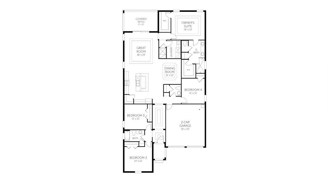 2D floor plan layout of this home in Hills of Minneola, Minneola, FL (Image 2). 2D floor plan layout of this home in Hills of Minneola, Minneola, FL (Image 2).