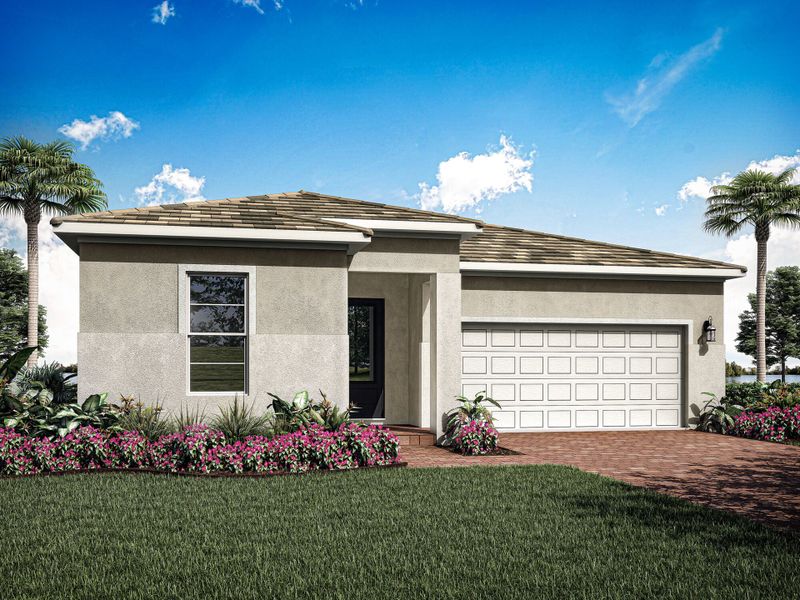 Representative exterior photo of a completed home built from the Rosewood by Mattamy Homes in Tradition, Port St. Lucie, FL (Image 15).