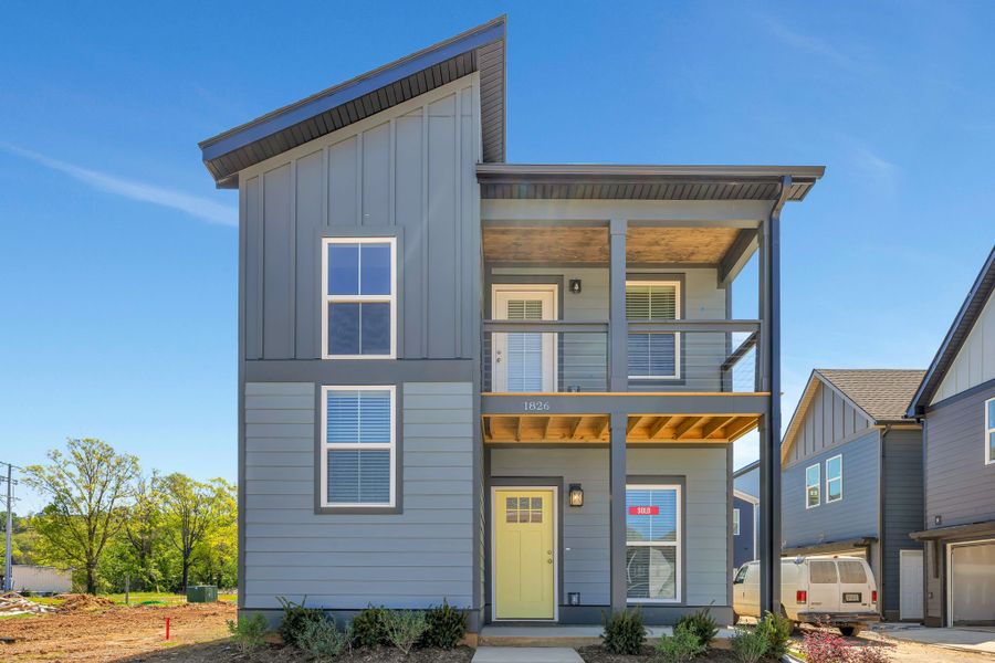 Representative exterior photo of a completed home built from the Emery - Mill Town by Parkside Builders in The Parks of Mill Town, Chattanooga, TN (Image 18). Representative exterior photo of a completed home built from the Emery - Mill Town by Parkside Builders in The Parks of Mill Town, Chattanooga, TN (Image 18).