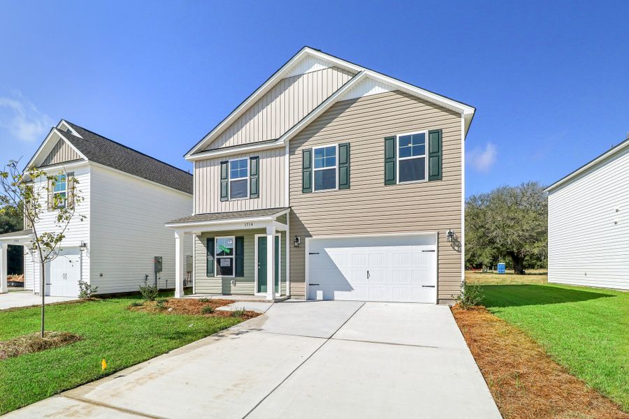 Representative exterior photo of a completed home built from the Meadowbrook by Great Southern Homes in Canopy Of Oaks, Sumter, SC (Image 17).