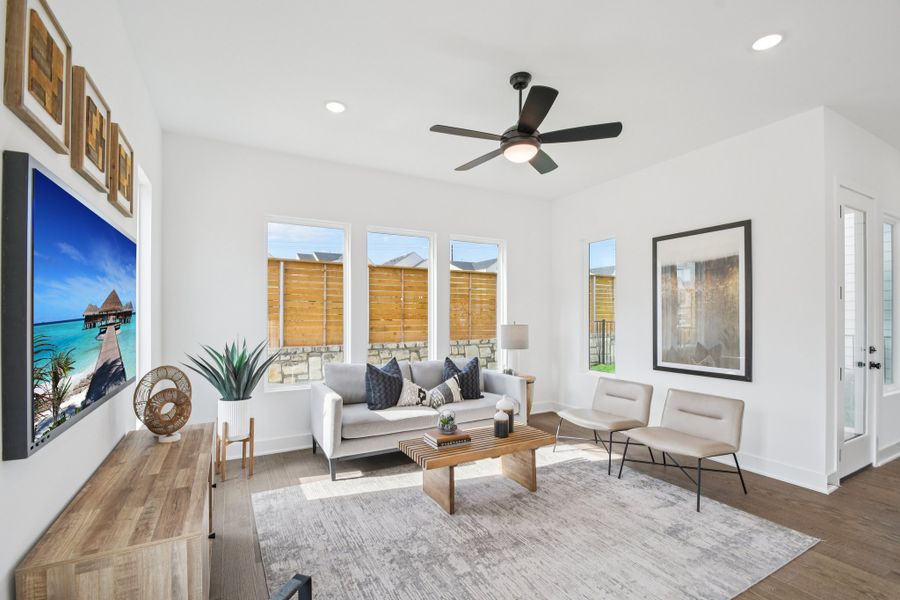 Representative furnished interior of a home built from the Noah by Risewell Homes in Novel, Austin (Image 7).